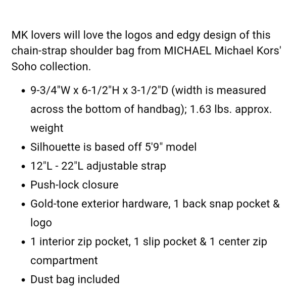 ๐งก MICHAEL KORS Large Chain Shoulder Bag ๐งก - Picture 5 of 5